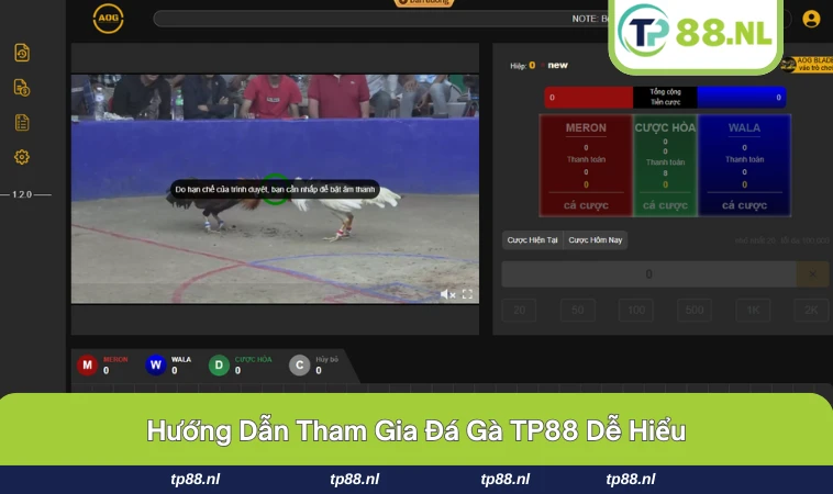 Đá Gà TP88 3 Hướng dẫn thao tác đặt cược trong sảnh đá gà TP88 đơn giản và nhanh chóng.