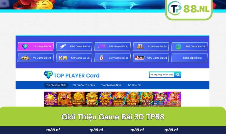Game Bài 3D TP88 1 Giao diện 3D đẹp mắt của sảnh game bài 3D TP88