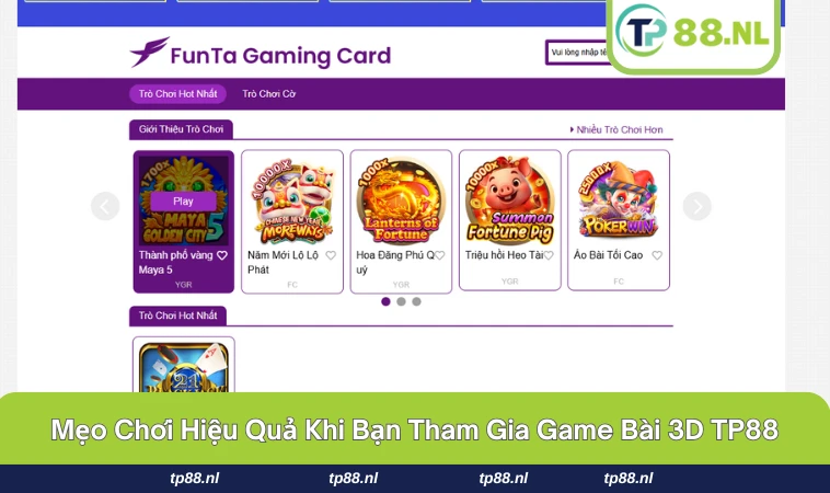 Game Bài 3D TP88 3 Người chơi áp dụng mẹo quan sát và quản lý vốn trong game bài 3D TP88