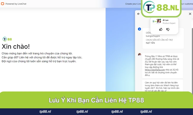 Liên Hệ TP88 2 Hệ thống cảnh báo khi liên hệ nhằm địa chỉ giả mạo.